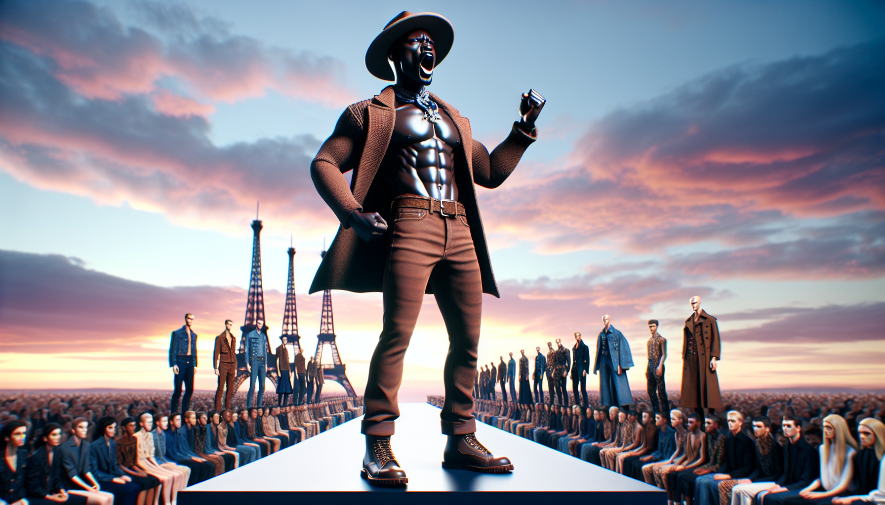 Pharrell Advocates for Brown Denim at Paris Fashion Week