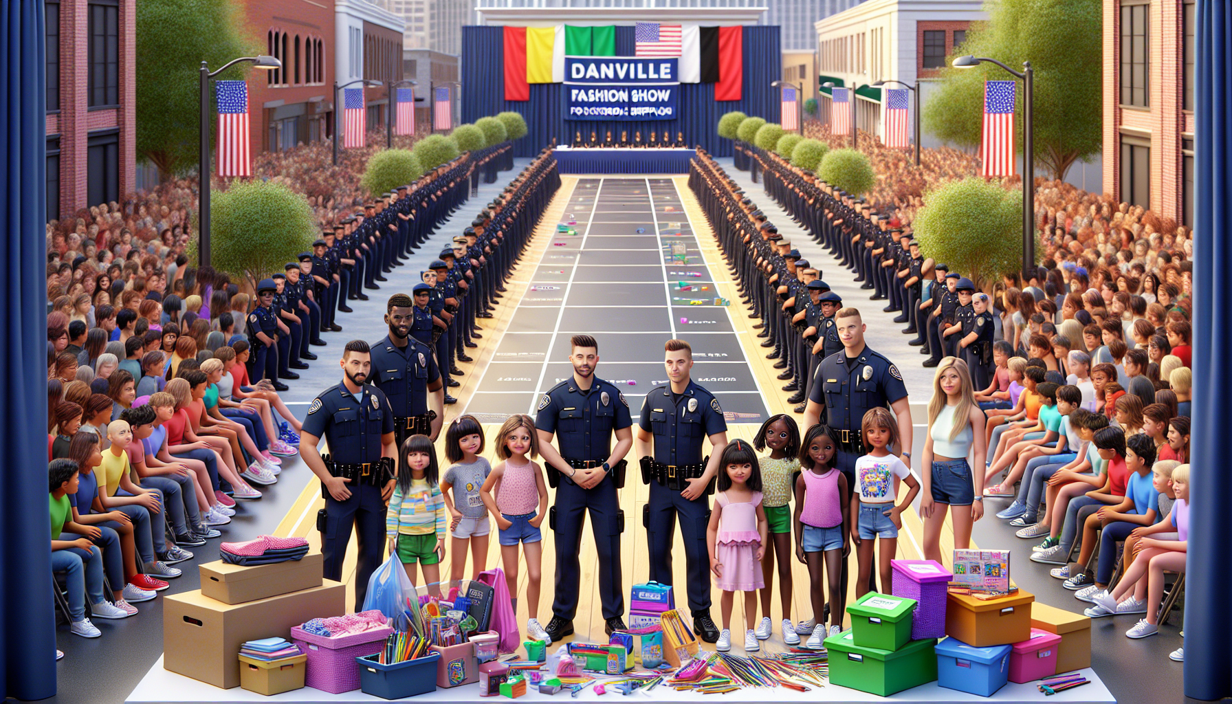 Danville Police Organize Kids' Fashion Show to Collect School Supplies